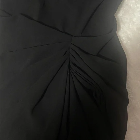 BLACK UNDERWIRE DETAIL DRAPED MIDI DRESS - Picture 6 of 9